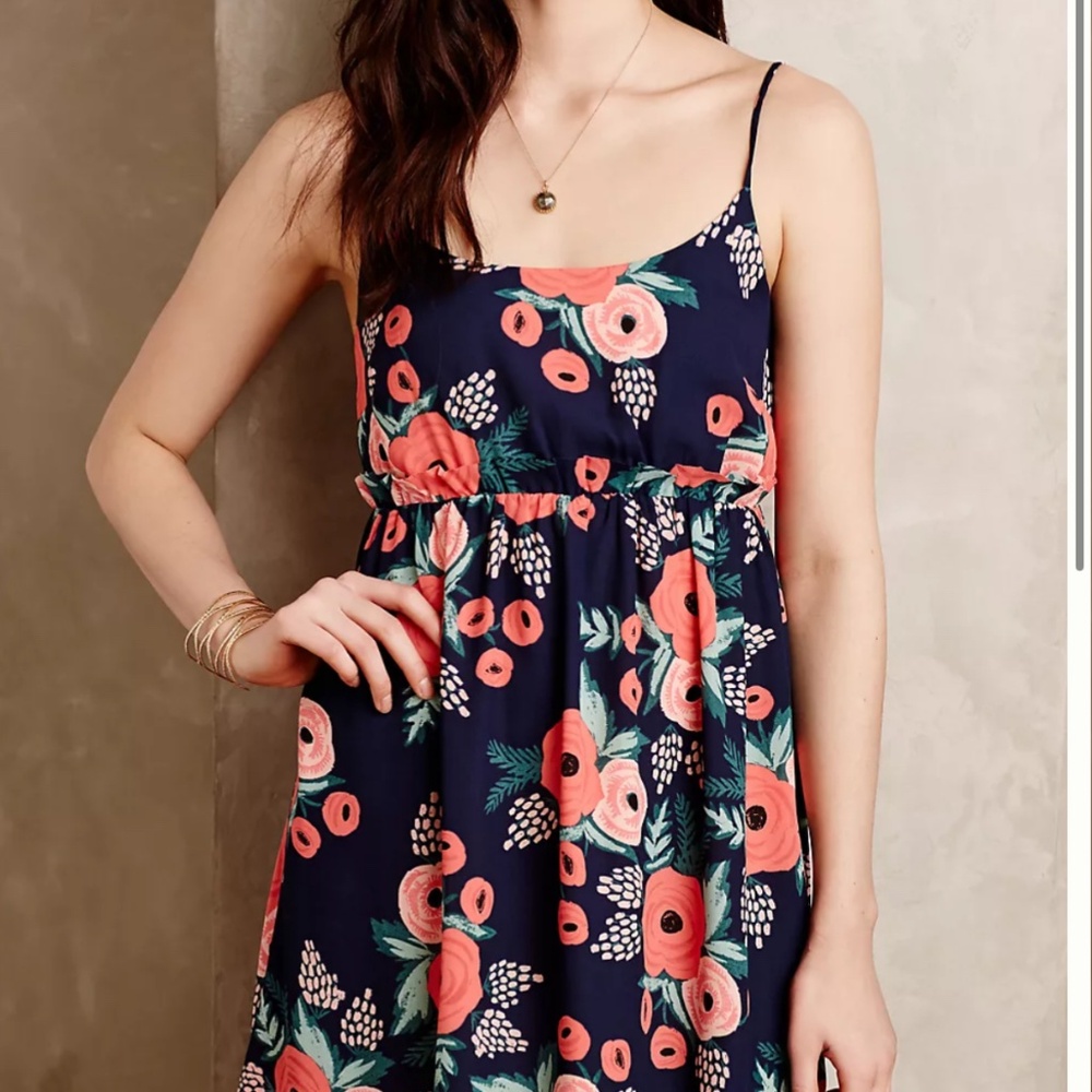 Anthropologie x Rifle Paper Co Posey Bouquet Petite Dress Size M